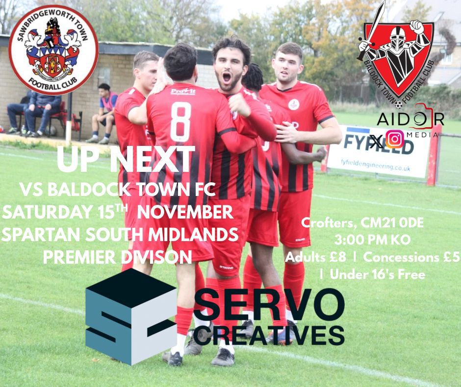 𝗜𝗧'𝗦 𝗠𝗔𝗧𝗖𝗛𝗗𝗔𝗬‼️

No need for a pitch inspection

GAME ON

🆚 <a href="/baldocktownfc/">Baldock Town FC</a>
🏆 SSMFL
🗓️ Saturday 15th November 2025
🕒 3pm KO
🏟️ The Toro Stadium, CM21 0DE

<a href="/servocreatives/">SERVO CREATIVES</a>