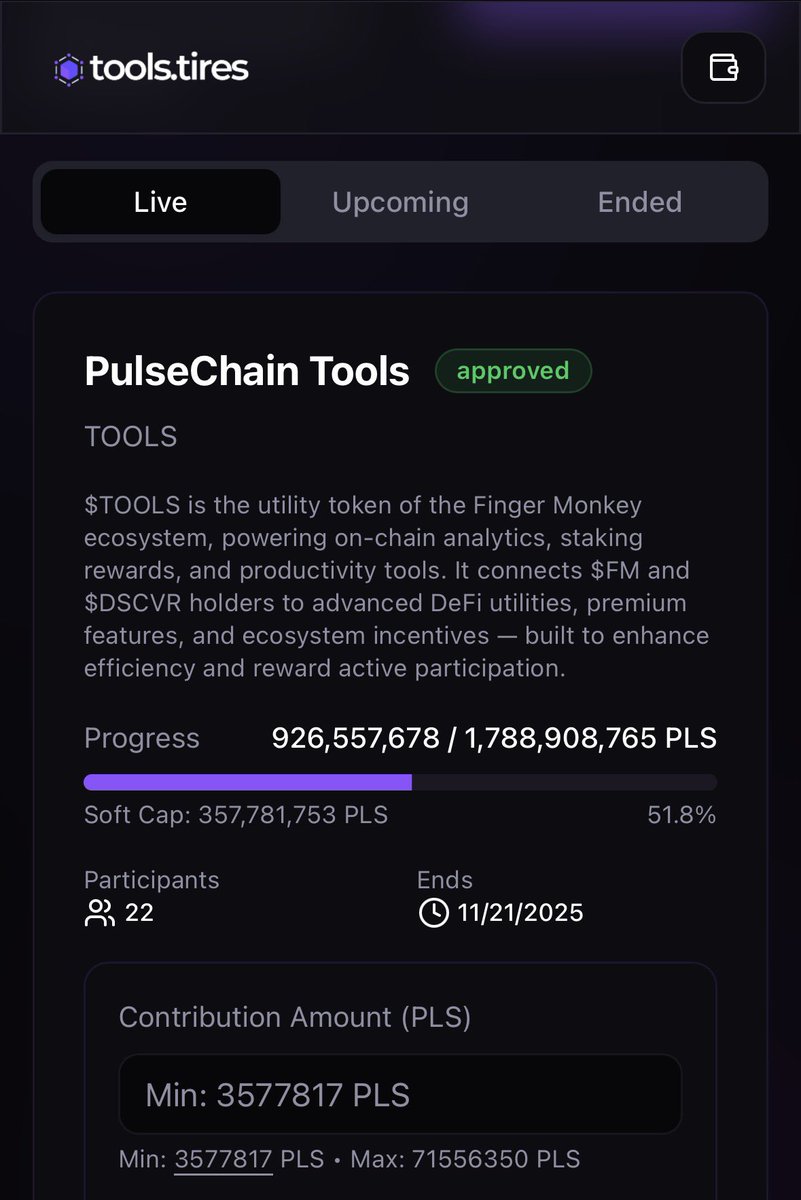 madeforpls's tweet image. The $TOOLS SACS is Now up  51.8% 

tools.tires/launchpad