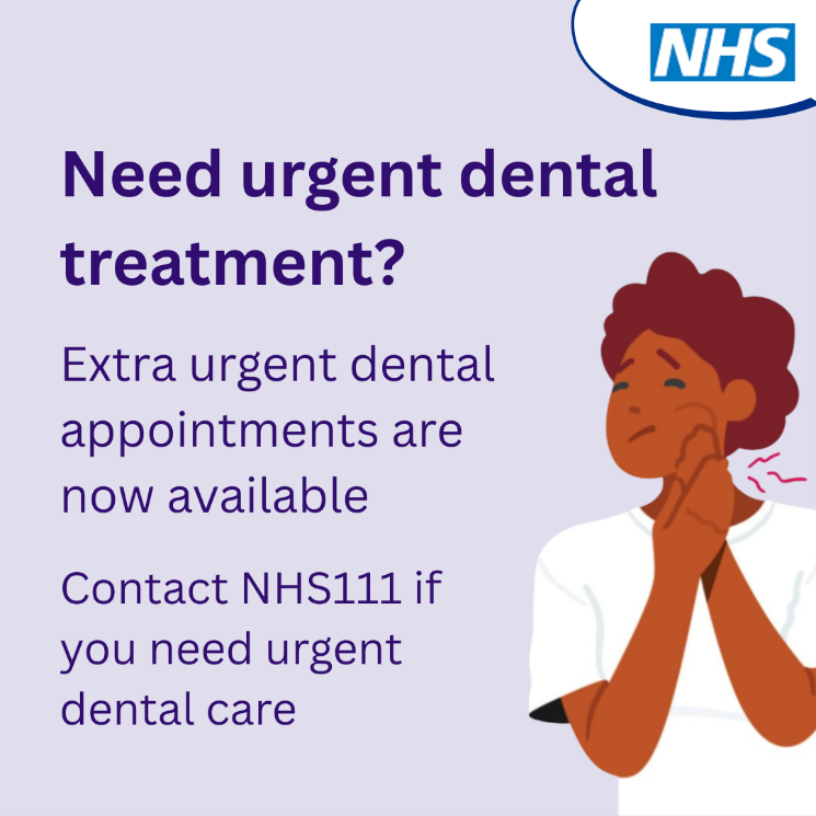 nandwics's tweet image. 🚨 Need to see a dentist urgently? 🦷

Extra dental appointments are now available for some urgent conditions.

Find more information and a list of urgent conditions 👉 ow.ly/iVlJ50Xl4Y2
