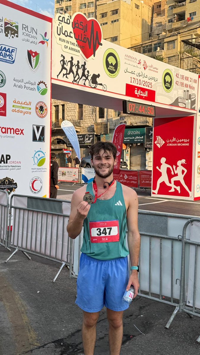 NewCollegeOx's tweet image. Earlier this month, New College student Henry ran the Amman Half Marathon to raise money for Oxfordshire charity Asylum Welcome, which supports and provides practical advice for asylum seekers, refugees and vulnerable migrants living in Oxfordshire.