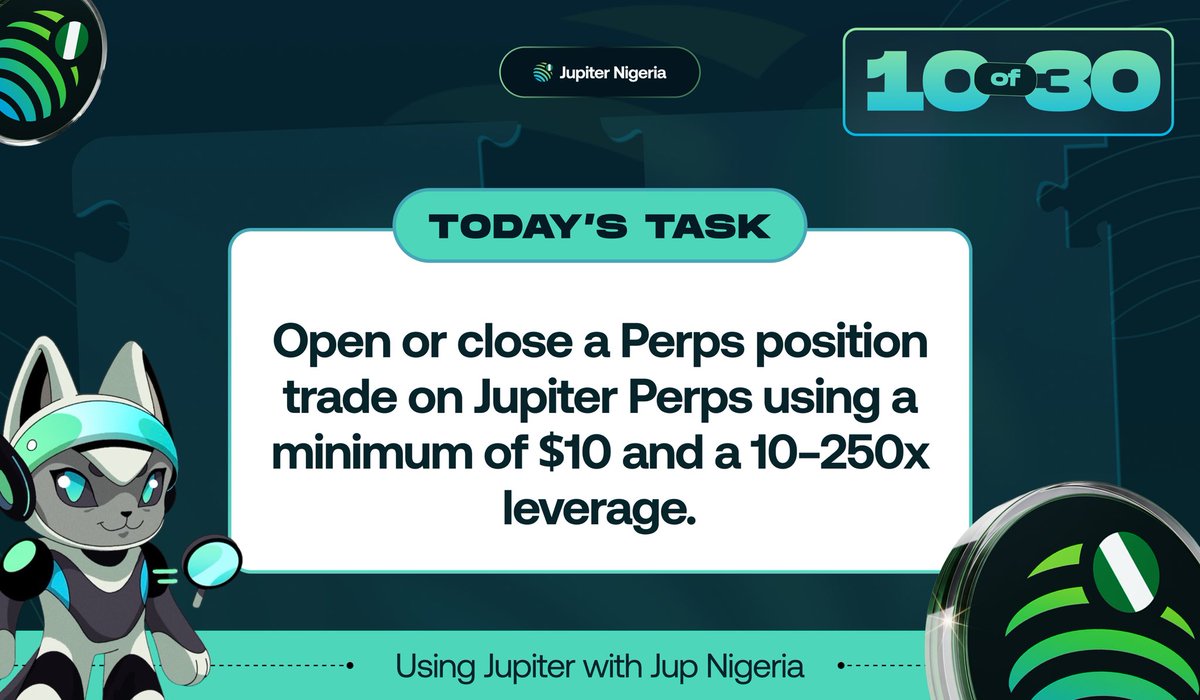 Day 10: Make use of perpetual feauture on <a href="/JupiterExchange/">Jupiter (🐱, 🐐)</a>