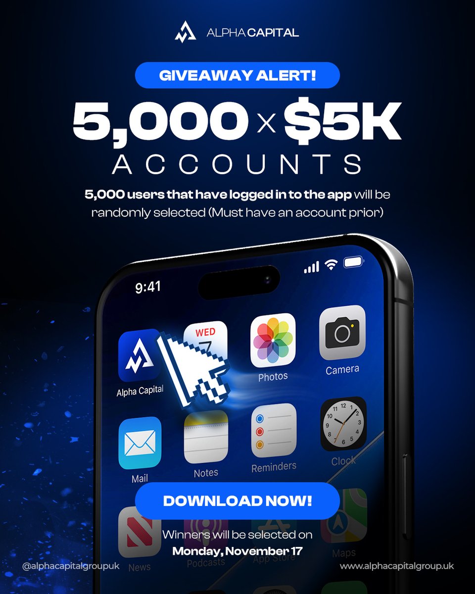 We’re Giving Away 5,000 x $5K Accounts 🎉

To celebrate the Alpha app, we’re selecting 5,000 users who log in to the app to receive a $5K account. You just need to have an existing Alpha account and log in before the deadline.

Winners announced Monday, 17 November - good luck 🙌