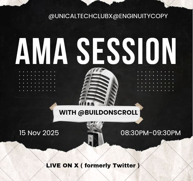 UnicalTechClub's tweet image. Don&apos;t forget to set your reminder! 🚀

Join us, @UnicalTechClub &amp;amp; @EnginuityCopy, for an AMA session with @BuildWithScroll @Scroll_ZKP tonight at 8: 30 PM WAT.

We&apos;re excited to dive into the Scroll ecosystem! See you there! #Scroll

x.com/i/spaces/1yNGa