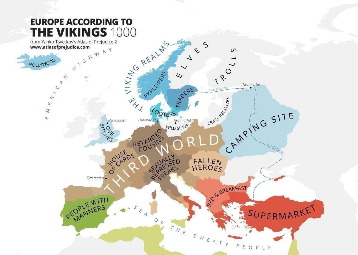 Civixplorer's tweet image. Europe according to the Vikings in 1000 AD.
