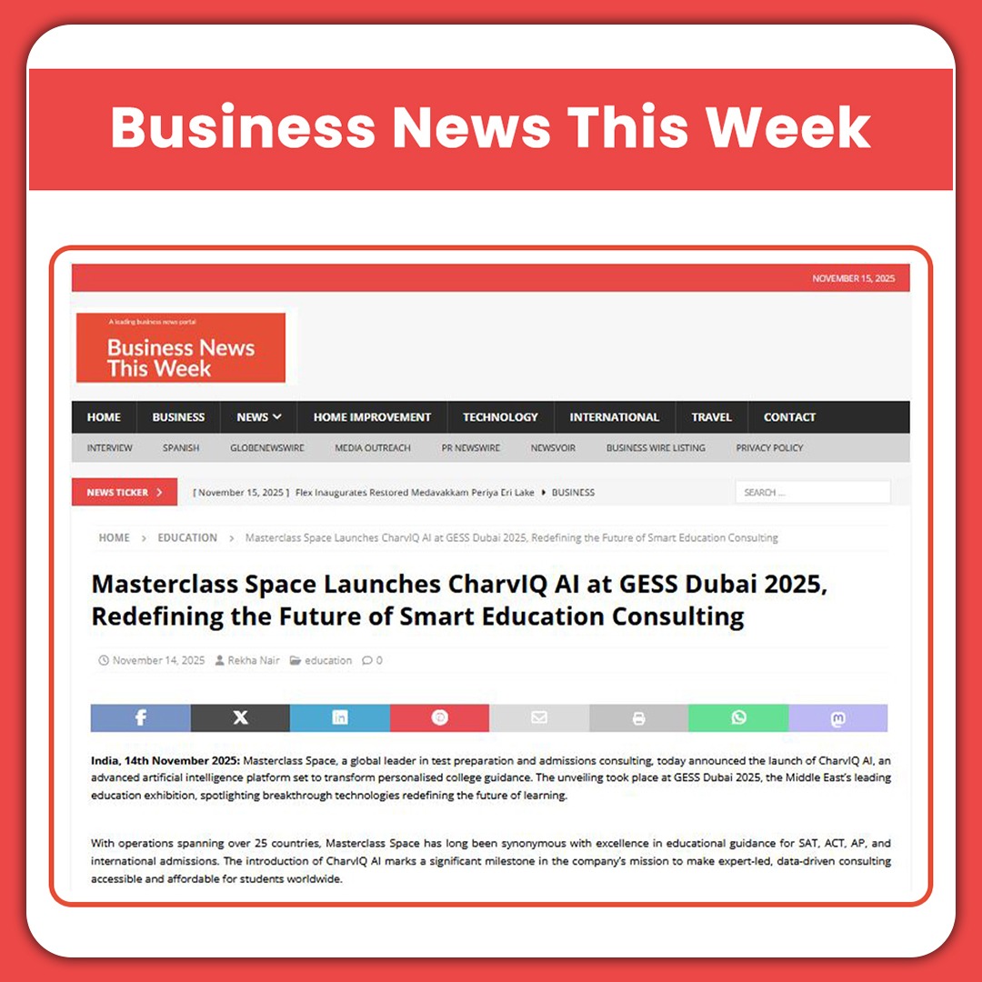 MasterclasSpace's tweet image. Proud moment for Masterclass Space! ✨
Our launch of CharvIQ AI at GESS Dubai 2025 is making headlines across major media platforms.

#MasterclassSpace #CharvIQAI #GESSDubai2025 #EdTechInnovation #AIinEducation #EducationConsulting #MediaCoverage #DubaiEvents #FutureOfEducation
