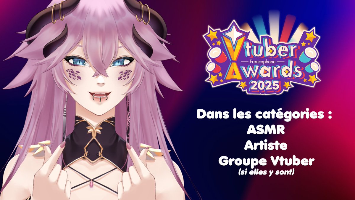Les Vtubers Awards FR commencent 🌟

Si vous aimez mon ASMR et mon Art (<a href="/ryuwuna/">Ryuuna · · ✧ Stream Artist 🌸🐲</a>), n'hésitez pas à me mentionner dans les catégories : Vtuber Artiste et Vtuber ASMR 🙏

Et si vous kiffez <a href="/Ikigaiproject_/">IKIGAI PROJECT ✨</a> , à nous mentionner dans la catégorie Groupe Vtuber ♥ Merci infiniment ♥