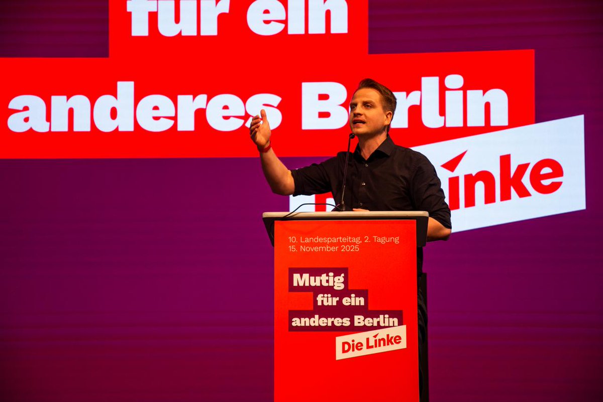 Unser Landesvorsitzender <a href="/Max__Schirmer/">Maximilian Schirmer</a> ✊

"Der Kampf um diese Stadt beginnt heute. Und wenn wir ehrlich sind, hat er schon begonnen: An dem Tag, als Kai Wegner als Bürgermeister dieser Stadt vereidigt wurde."

#linkelpt 🚩