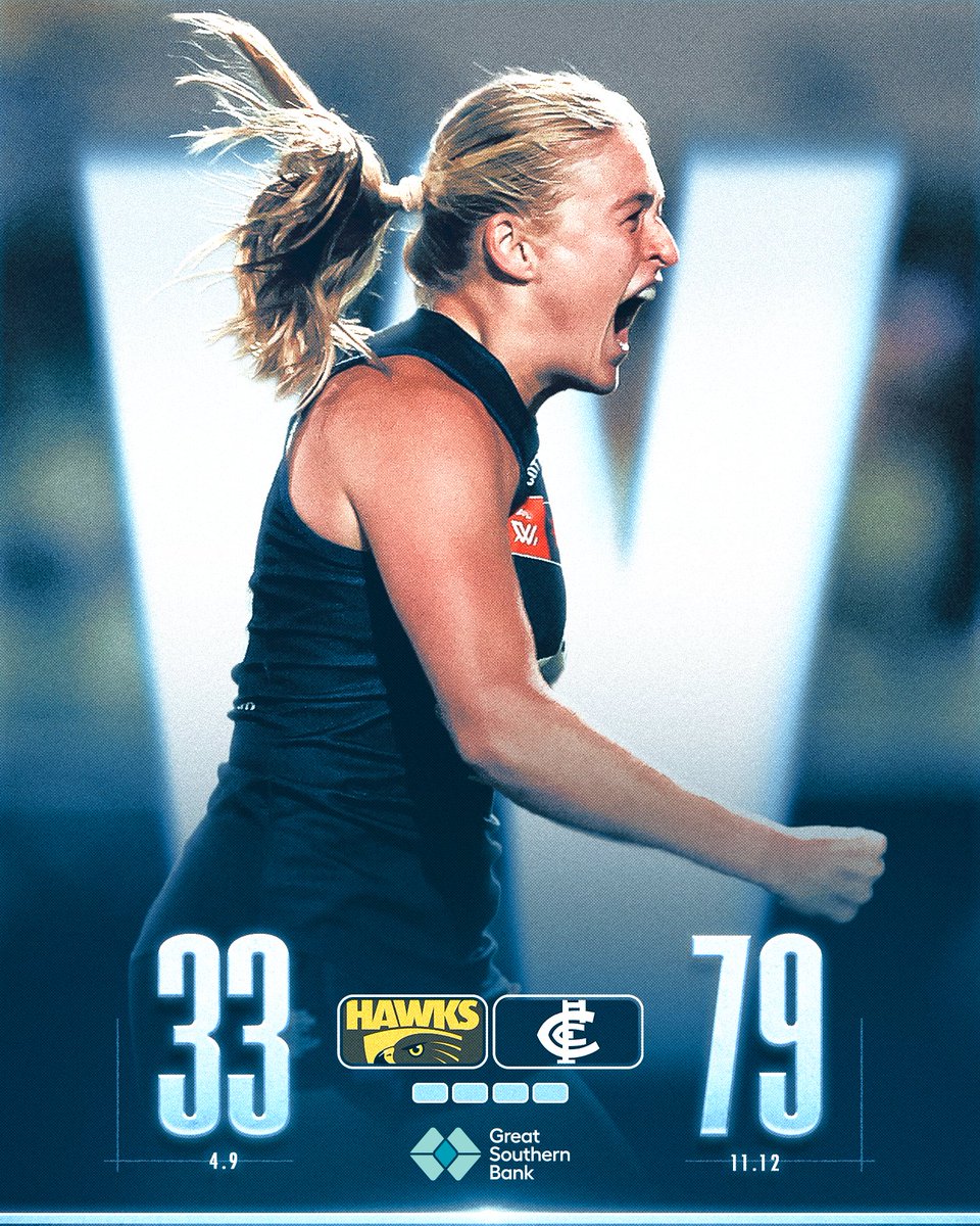 carltonfc_w's tweet photo. PRELIM-BOUND 'BAGGERS!

What a performance, what a win - we're off to Brisbane next Saturday night! #AFLWFinals #Baggers https://t.co/RxfgUweham