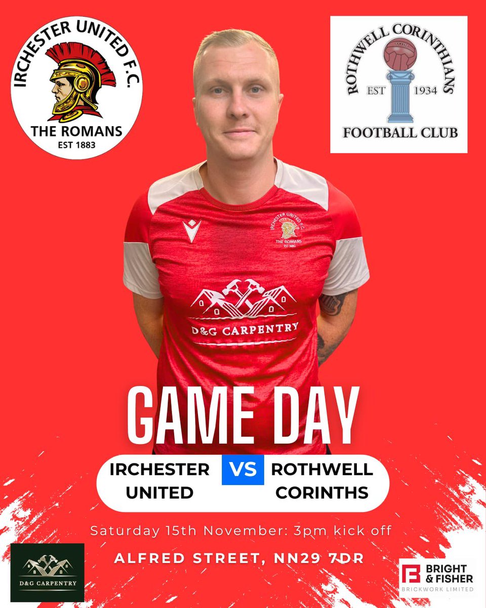IrchUtdFC's tweet image. GAME ON! ✅ 

Despite the heavens opening yesterday, the game is going ahead!

⚽️ Irchester United vs @RothwellCFC ⚽️ 

📅 Saturday 15th November
⏰ 3PM Kick Off
📍 Alfred Street, NN29 7DR