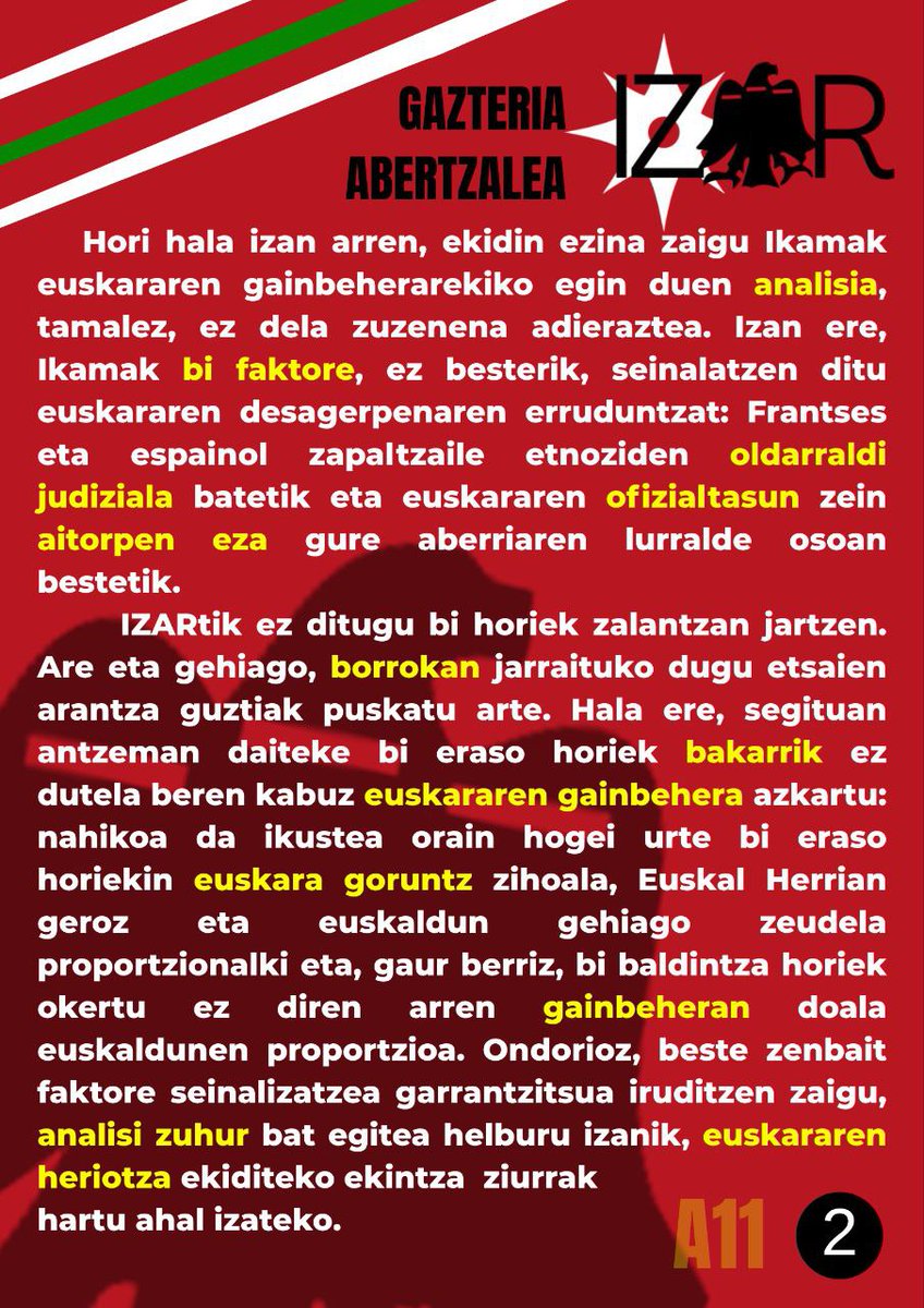 izar_abertzalea's tweet photo. IKASLERIA MARTXAN-EK PROPOSATUTAKO ABENDUAK 11-KO GREBA DEIALDIARI BURUZ https://t.co/P1mNF0tE1J