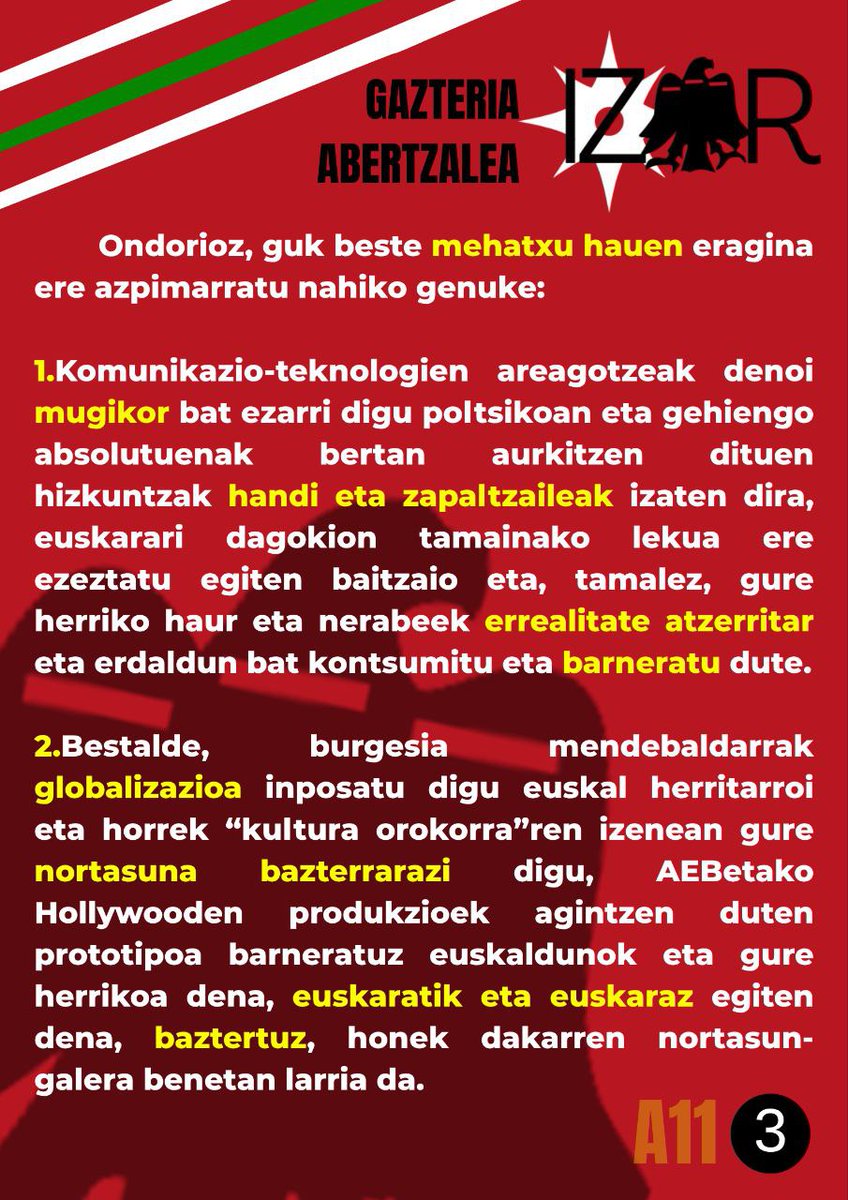 izar_abertzalea's tweet photo. IKASLERIA MARTXAN-EK PROPOSATUTAKO ABENDUAK 11-KO GREBA DEIALDIARI BURUZ https://t.co/P1mNF0tE1J