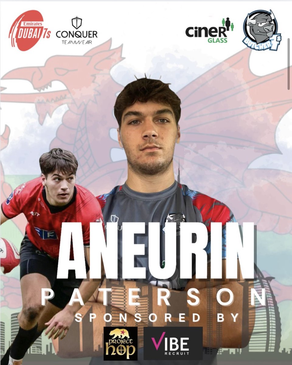 Butchers <a href="/Dubai7s/">Emirates Dubai 7s</a> squad announcement 📣 

A first time tourer for the Butcher’s <a href="/AneurinPat78258/">Aneurin Paterson</a> can’t wait to visit Dubai for the first time and as part of the Butcher’s family

Sponsors: Project Hop @viberecruit