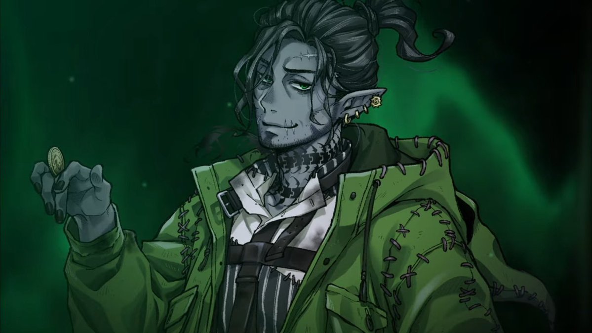 Pluto_Te1029's tweet image. 中井和哉さん、本家の作品(ミラベルのブルーノ)でもツイステ(スウィング)でも緑のおじさん役なの面白い。