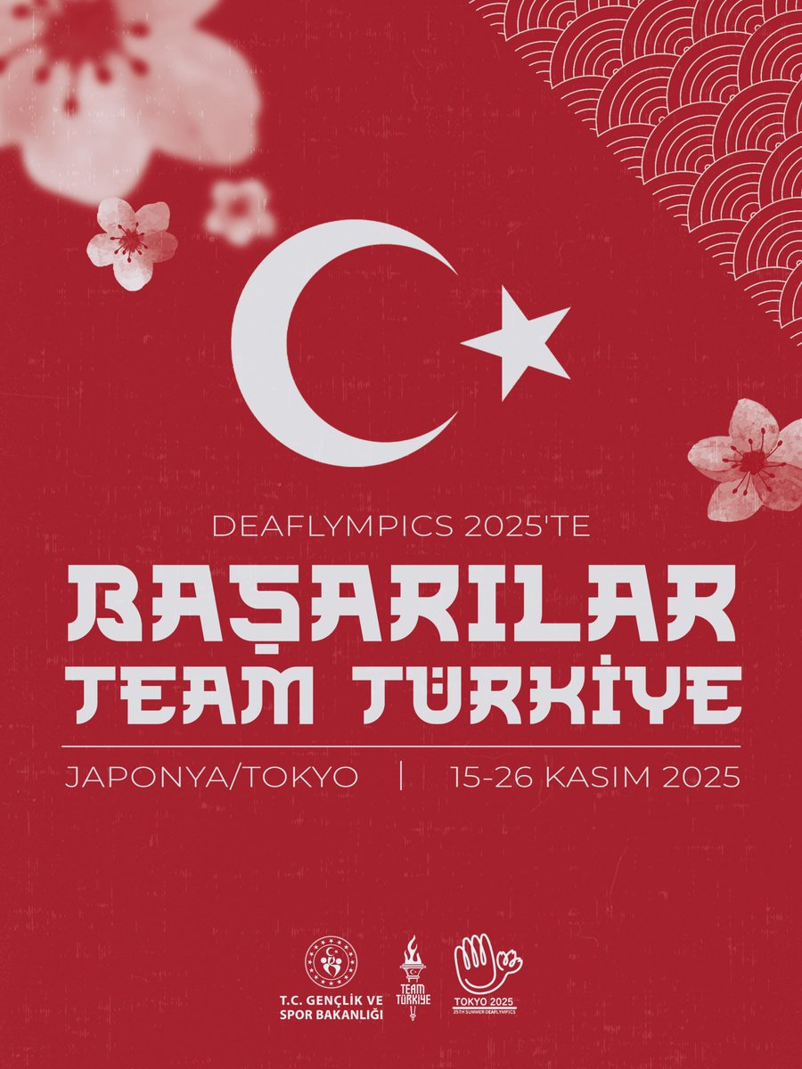 Şimdi sıra Deaflympics’te!💫

Kalbimiz ve dualarımız; Tokyo’da ay yıldızı göndere çektirmek için mücadele edecek sporcularımızla beraber...❤️

Başarılar #TeamTürkiye!🇹🇷