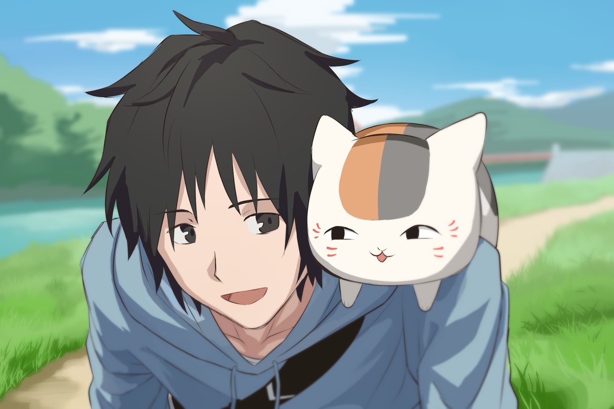 夏目友人帳_田沼要＆ポン太
「なんだポン太、どうしたんだ？」
「歩くのに疲れただけだ、、、」
（天狗橋の復旧万歳！！）