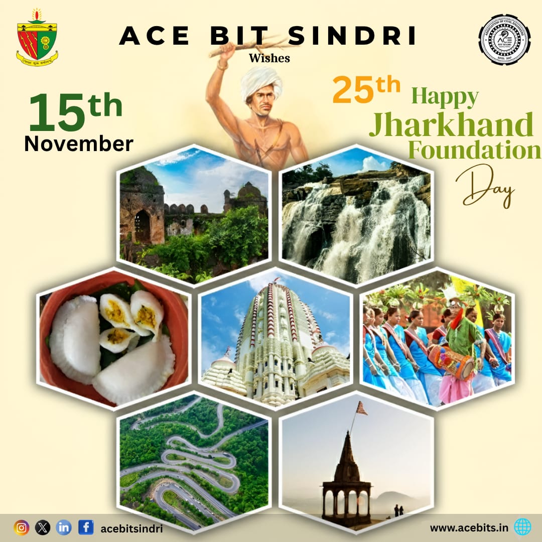 AceSindri's tweet photo. On Nov 15, we celebrate the birth of a state shaped by its people’s dreams and its rich, soulful land. From lush forests and waterfalls to vibrant tribal heritage, Jharkhand stands for courage, culture, and progress.
#acebits
#bitsindri https://t.co/VppggEqS9O