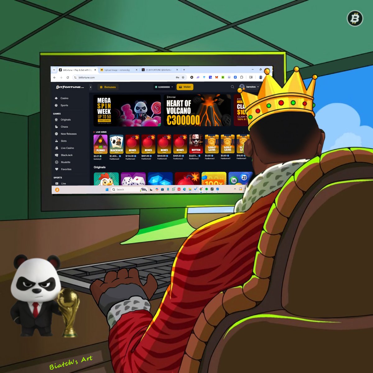 GetMoneyBiatch's tweet image. Another legendary day on @bitfortune that even the Biggest Boss @RickRoss is logging in to run it up 💰🔥
What are you gambling today to flip into max profit?
Don’t miss this opportunity, don’t fade this tweet!