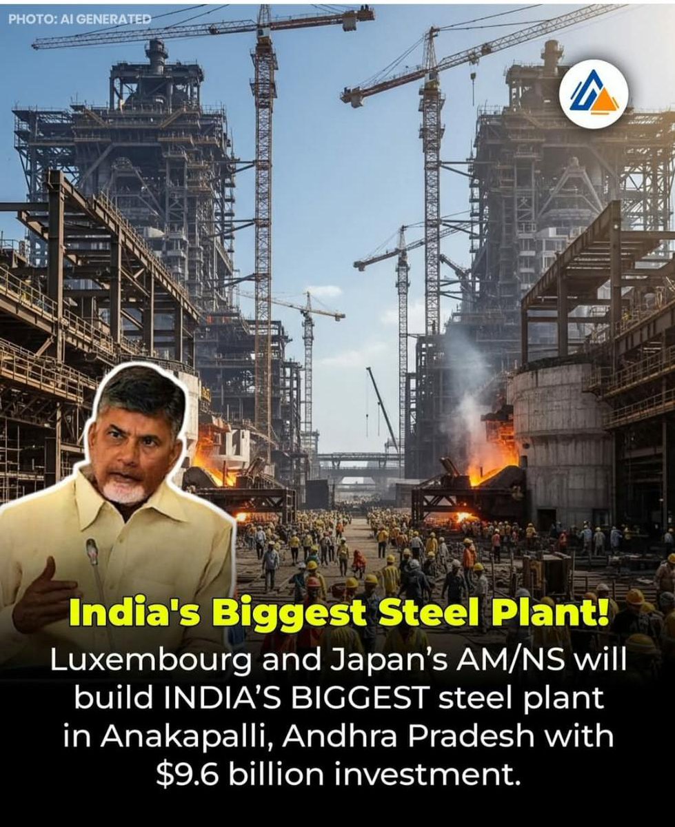 இந்தியாவின் மிகப்பெரிய உருக்கு ஆலையை ஆந்திராவில் தொடங்க ஜப்பான் நிறுவனம் முதலீடு செய்யவுள்ளது.
தமிழகத்திலும் ஒன்றுக்கும் உதவாத ஒரு தத்தி முதல்வராக இருக்கிறான்.