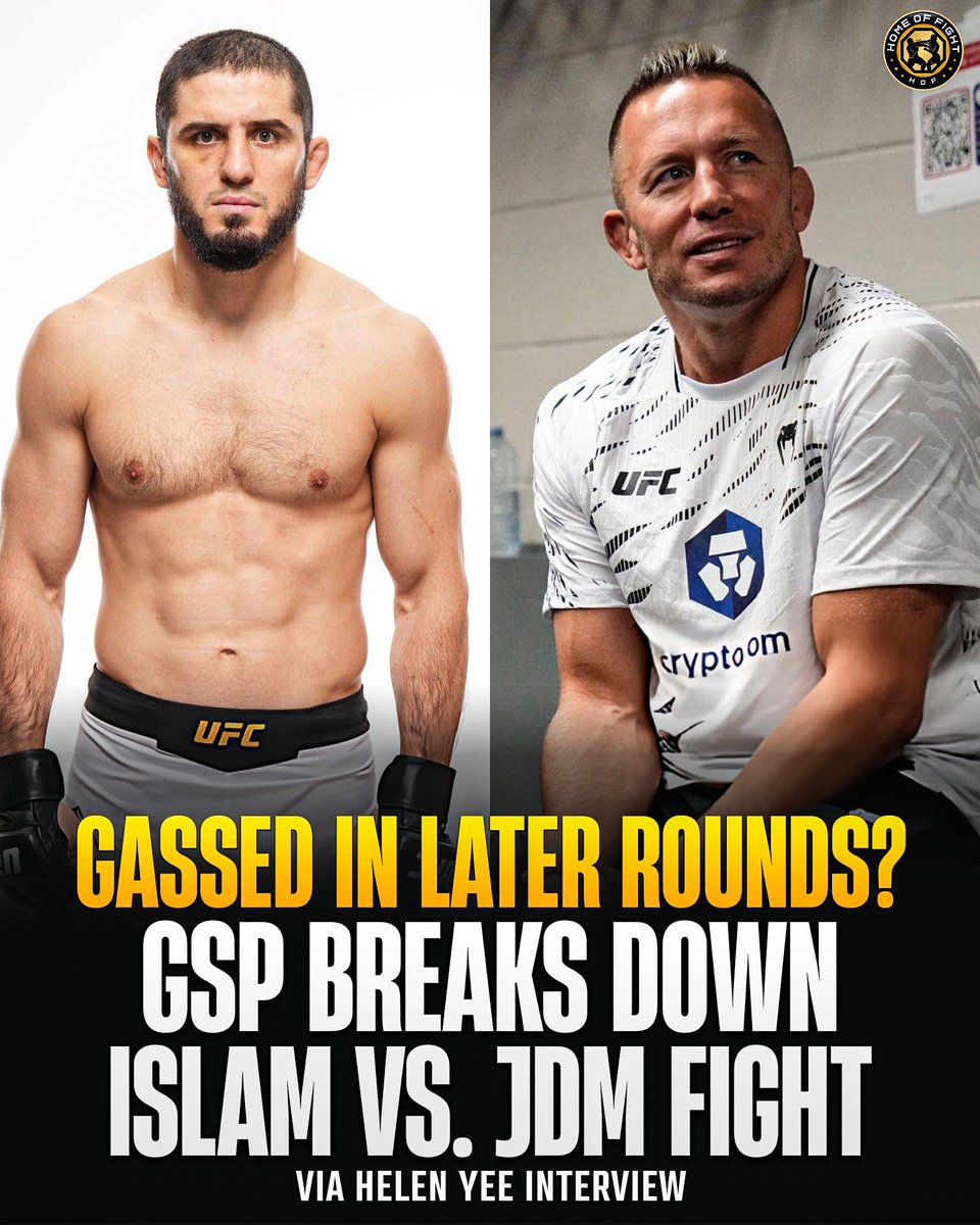 Home_of_Fight's tweet photo. 🤔🎒 Georges St.-Pierre says extra muscles are going to feel like a 'backpack' for Islam Makhachev in his Welterweight debut:

"When you move up and try to put on muscle mass, especially for the first fight at a new weight, you’re probably going to feel like you’re fighting with a backpack — you’re carrying more weight, and your body isn’t used to it yet.

So if the fight goes into deep waters, it might actually favor JDM because of that. Islam might get tired."

via @HelenYeeSports interview