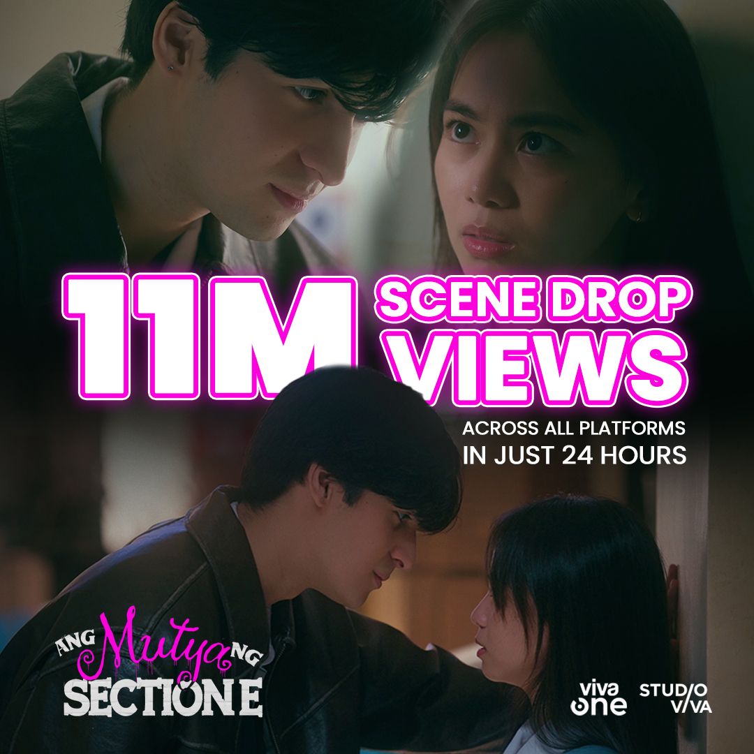 StudioVivaPH's tweet photo. 11 MILLION views in just 24 HOURS!?

Ganyan katindi ang kilig na dala nina Kieffer at Jayjay! 🥰 Scene drop pa lang ‘yan, mga klasmeyt — mas marami pang pasabog ang parating! 🤭

Ang Mutya ng Section E (The Dark Side) is coming this December 4 — only on Viva One! https://t.co/KGQfLRvctL
