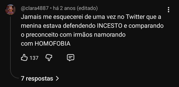 lara82753's tweet image. mais uma defendendo incesto, @Militanteschato 

tags: Homofobia • Homossexualidade • Incesto • Militante • Militantes militando errado