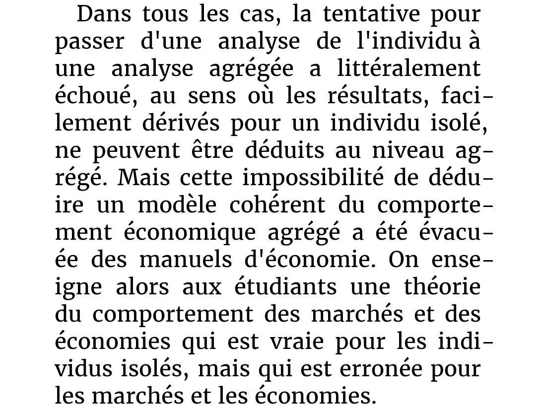 Quand un mec comme Babeau dit "On a clairement raté une marche dans leur éducation économique", il ne faut pas oublier qu'il vient d'une école économique (néoclassique) qui est au mieux bancale voir totalement à côté de la plaque. 
(Extrait Steve Keen)⬇️