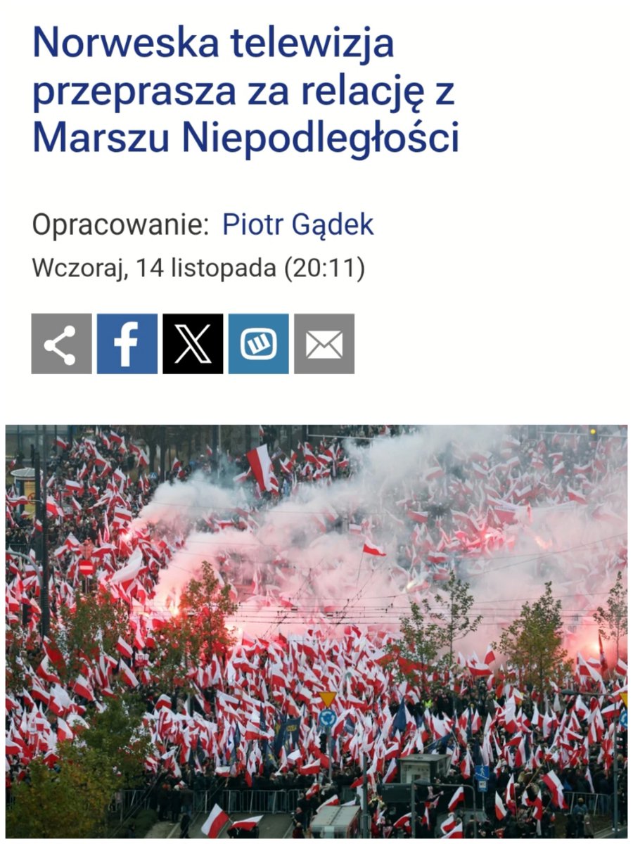 Norweska telewizja wypuszczając paszkwil na temat Marszu Niepodległości na pewno nie spodziewała się tak jednoznacznej reakcji Polaków mieszkających w Norwegii. Brawo dla nich za obronę dobrego imienia naszego kraju i narodu. Polacy mają swoją dumę i nie pozwalają się obrażać.