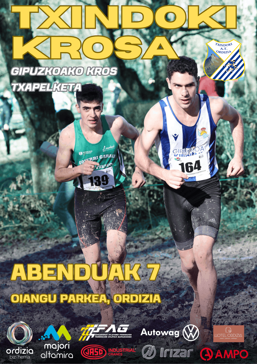 📢Abenduaren 7an Gipuzkoako Kros Txapelketa ospatuko dugu Ordiziako Oianguko zelaietan.

Informazio gehiago: 
txindokiat.eus/txindoki-krosa…

<a href="/Ordiziako_Udala/">Ordiziako Udala</a> <a href="/atletismogaf/">Gipuzkoako Atletismo Federazioa</a> <a href="/GipuzkoaKirolak/">Gipuzkoa Kirolak</a> <a href="/diariovasco/">El Diario Vasco</a> <a href="/berria/">Berria.eus</a> <a href="/eitbkirolak/">EITB Kirolak</a> <a href="/goierriHitza/">Goierriko Hitza</a> <a href="/GITBinfo/">Goierri Irrati Telebista</a>