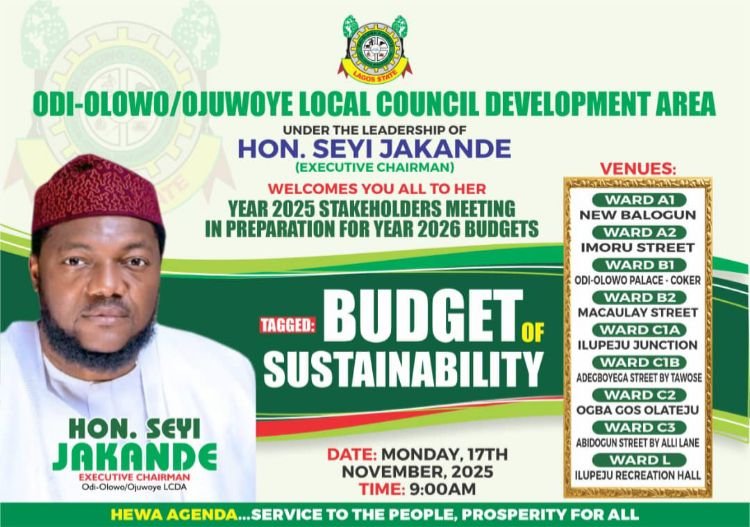 Join us for the 2026 Budget Stakeholders Meeting on MONDAY, NOV 17 | 9am across ALL 9 WARDS simultaneously! 
🗓️ Theme: Budget of Sustainability

Venue: Check your Ward Councillor for location.

Your voice matters! Let’s build a sustainable tomorrow! 
First of its kind
#HEWAforAll