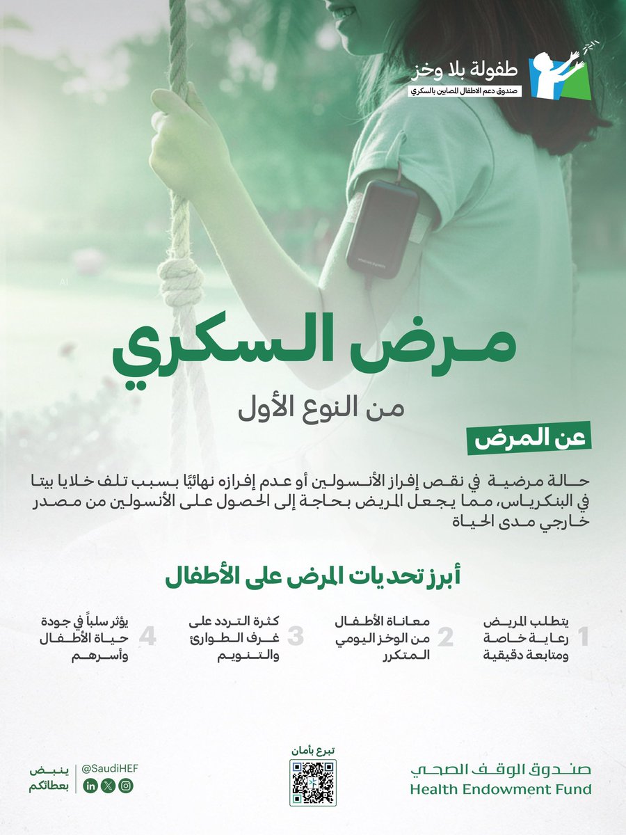 مرض السكري النوع الأول، حالة تتطلب رعاية خاصة، ويحتاج الأطفال المصابون به إلى الأنسولين مدى الحياة
يواجهون تحديات تؤثر على جودة حياتهم، بما في ذلك الألم الناتج عن الوخز اليومي