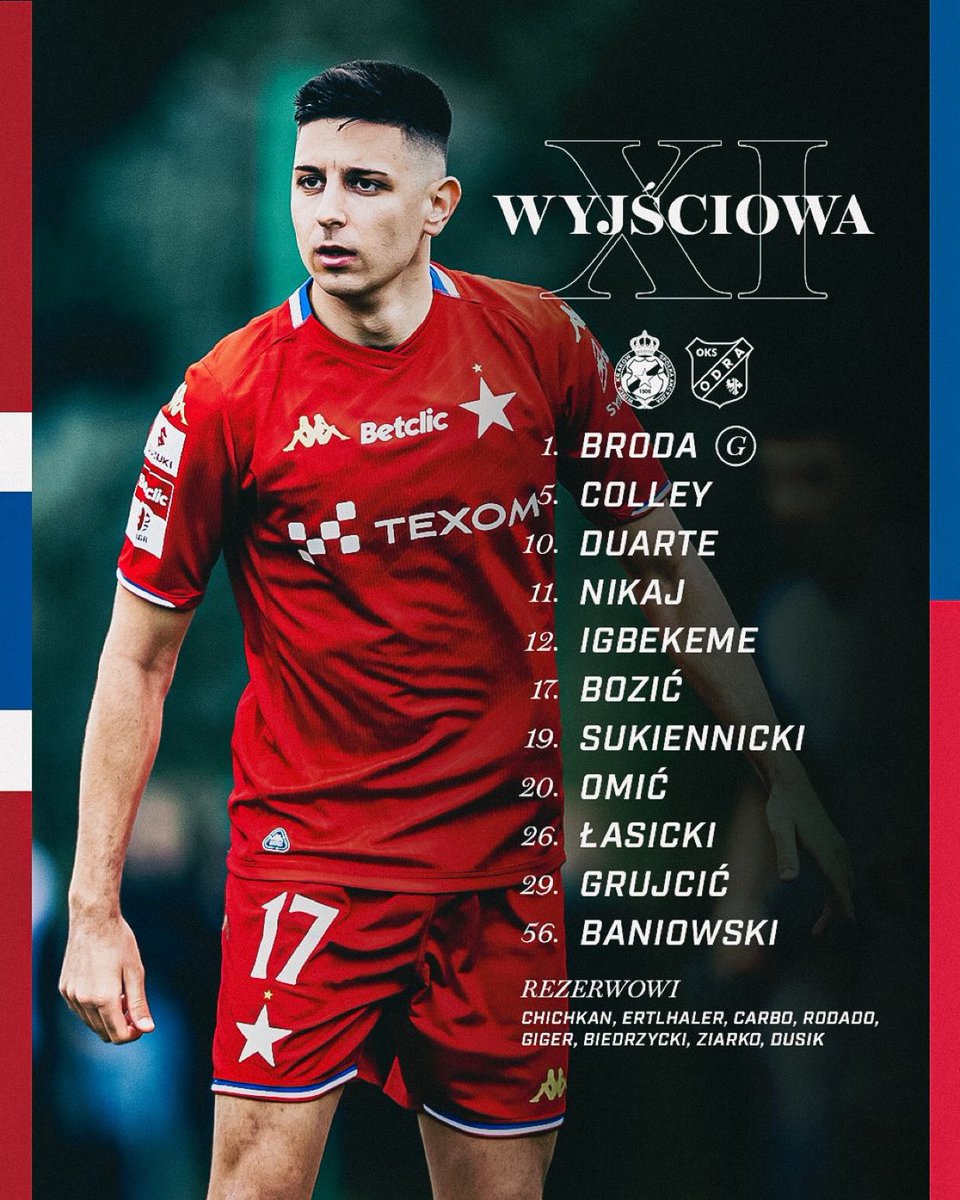 Le 11 de départ pour le match amical d’aujourd’hui face à l’Odra Opole ⭐️
