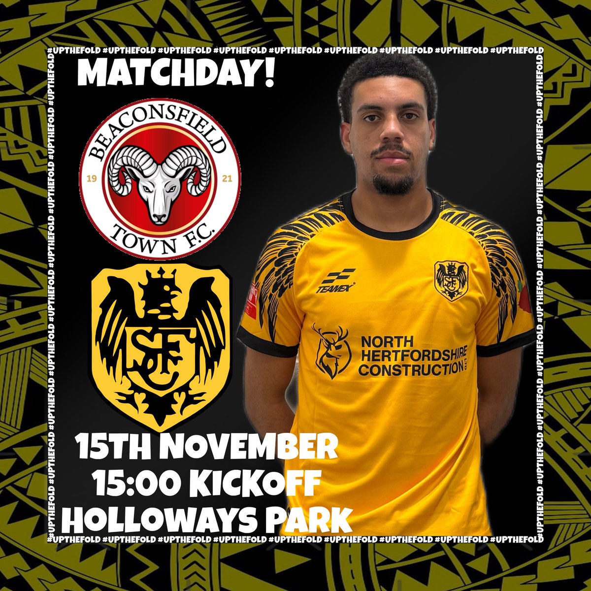 ITS MATCHDAYYY!!!

🆚 <a href="/BeaconsfieldFC/">Beaconsfield Town FC</a> 
🕒 15:00 KO
📍Holloways Park  – HP9 2SE
#upthefold