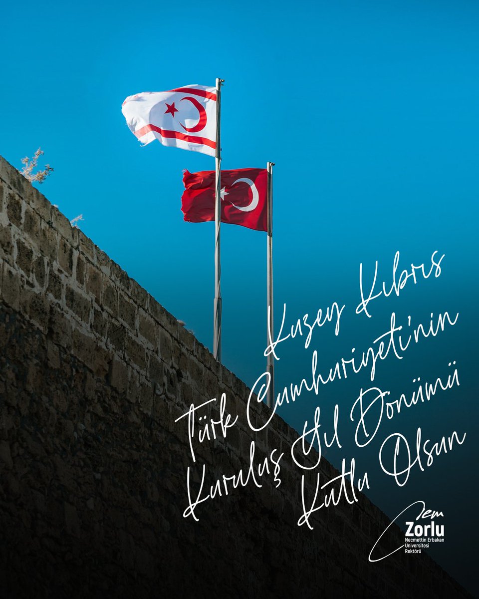 Kuzey Kıbrıs Türk Cumhuriyeti’nin kuruluş yıldönümünü büyük bir gururla kutluyoruz. KKTC’nin varlığı, verilen onurlu mücadelenin eseridir. Egemenliği, bağımsızlığı ve uluslararası tanınma hakkı tartışılamaz. Bu anlamlı günde, aziz şehitlerimizi rahmetle ve minnetle yad ediyorum.