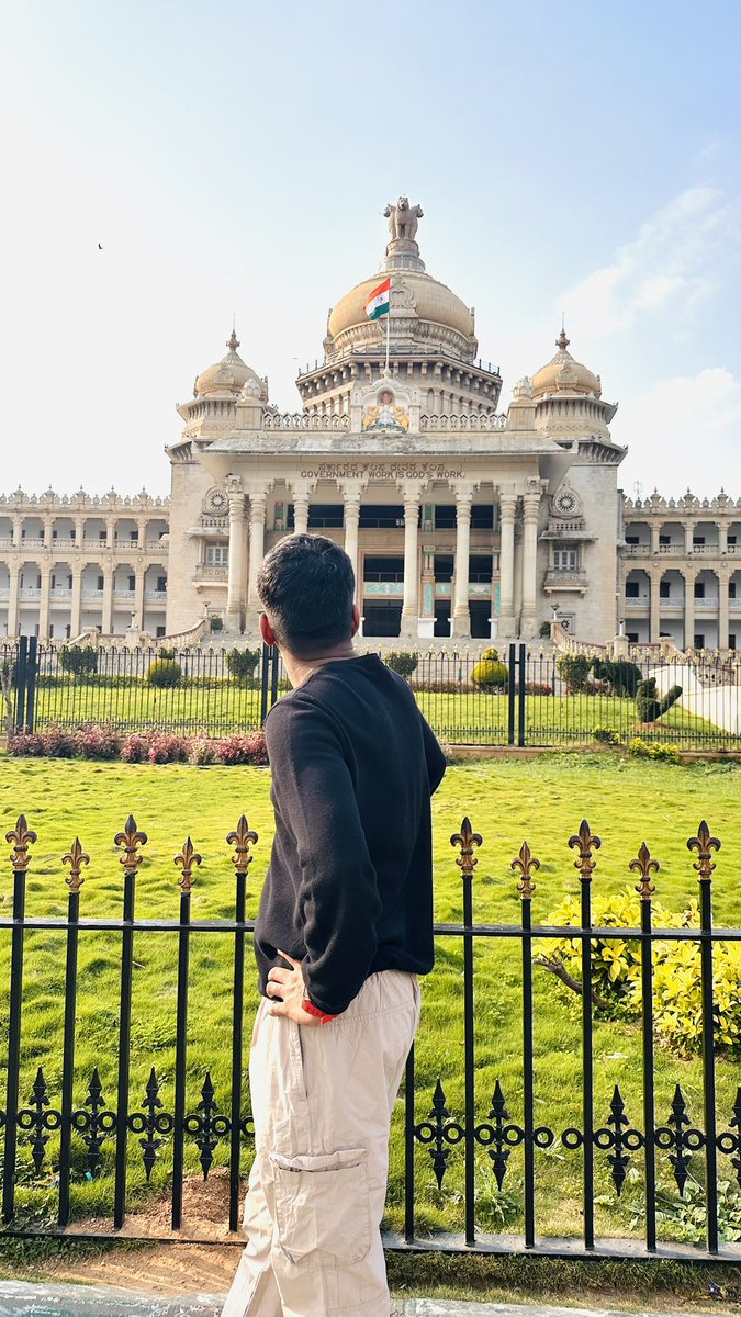 ShaileshASP's tweet image. Government Work Is God’s Work” is famously inscribed on the grand facade of the Vidhana Soudha in Bengaluru, Karnataka. It signifies the ideal that public service and governance should be treated with reverence, integrity, and a sense of higher responsibility.