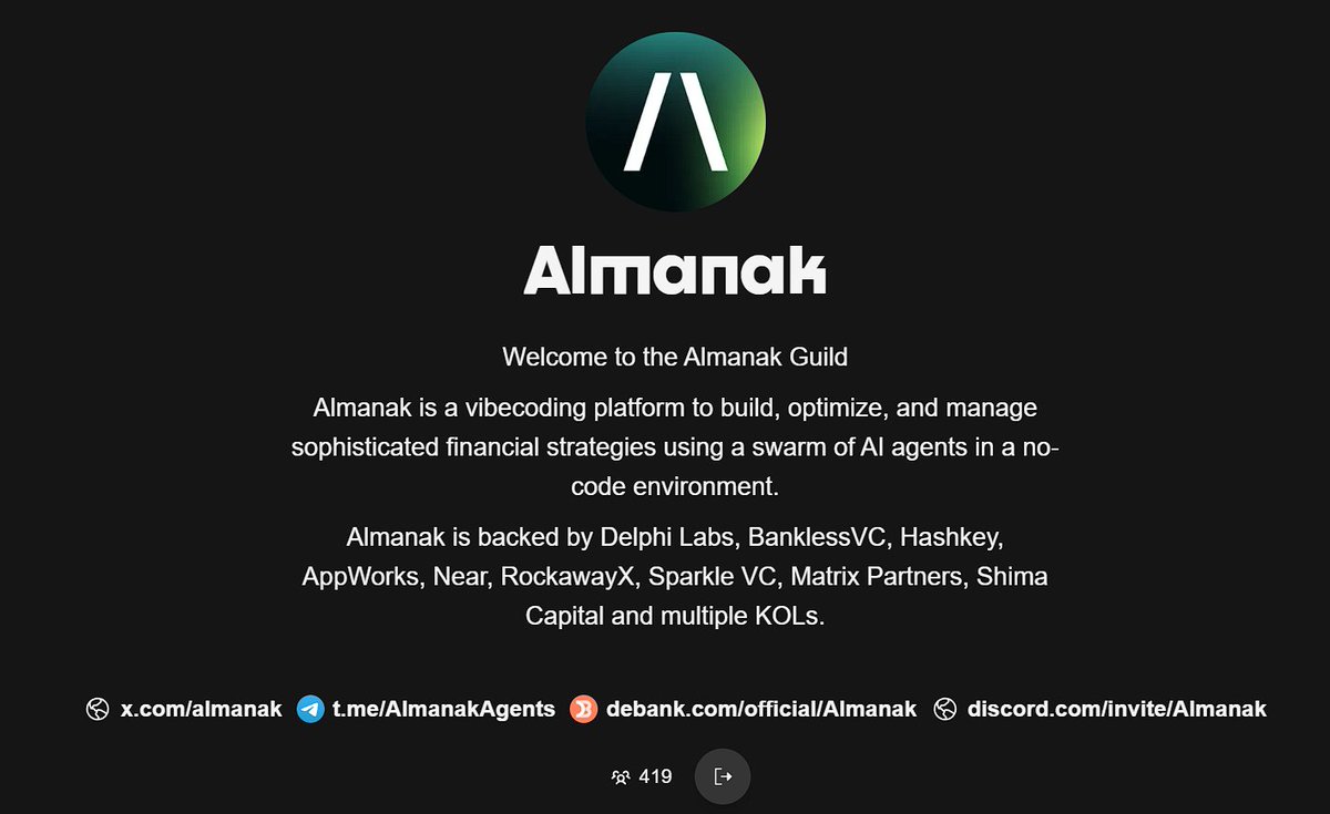 Zephyroxweb3's tweet image. been checking @almanak guild and noticed most roles are still unclaimed.

a bit surprising considering how many people are using the vaults, buying YT/PT, or testing the strategy builder every day.

if you’re already in the ecosystem, just claim your roles there, it’s quick,…