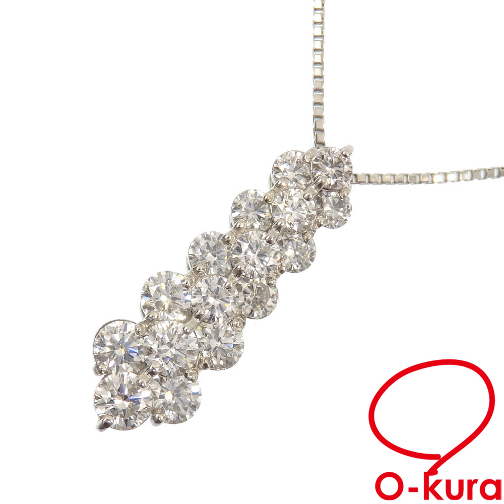 大特価！Pt900/850 一粒ダイヤ ネックレス 2.13g M2377 ✨販売開始✨ Pt900/Pt850 ダイヤモンド ネックレス O-kuraOnlineでの