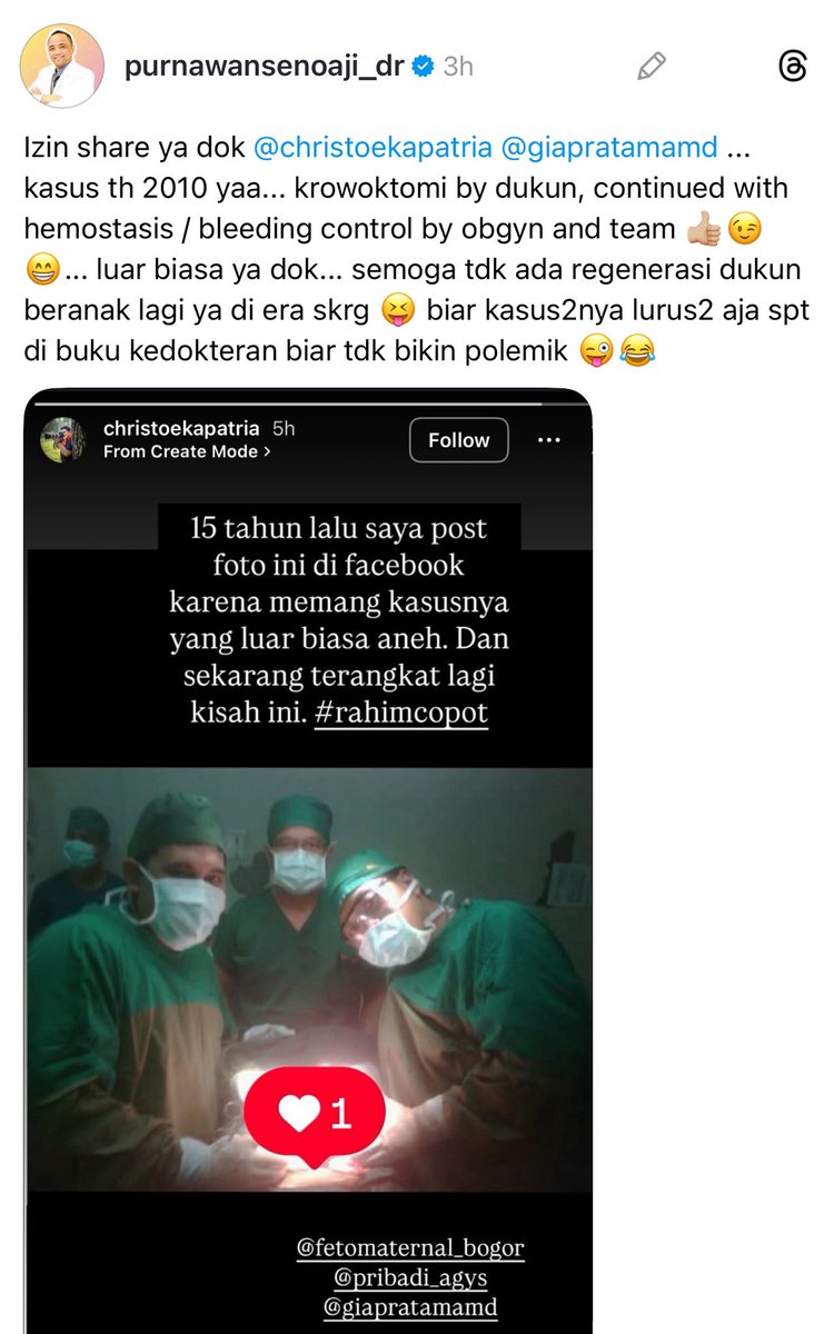 AymanAlatas's tweet photo. Btw soal ceritanya dr. Gia beliau uda cerita tentang kasus Rahim Copot sejak 10 tahun yll ke kami dulu saat masih preklinik saat PBL, waku itu beliau jadi pembimbing dan ceritanya sama persis.

Dan cerita itu benar adanya, uda ada penjelasan dari SpOG yang menangani pada saat itu https://t.co/SBxb7Q98i7
