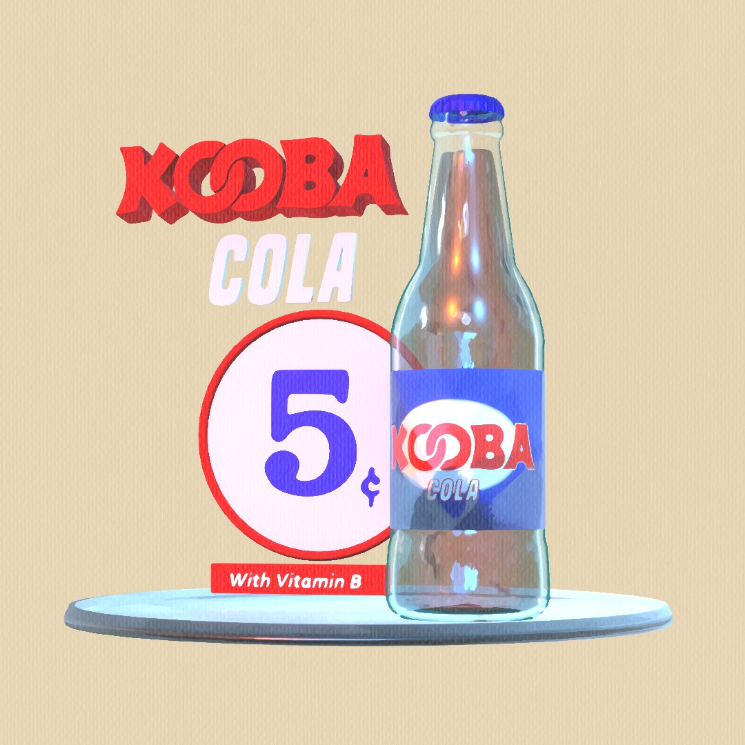 Wireframe vs Render 
#koobacola #blender #b3d #painterly #npr #retro #vintage #3D #advert #soda