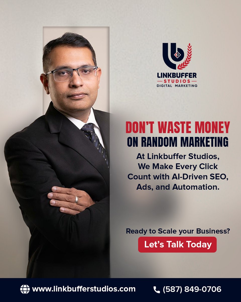 linkbuffer's tweet image. Your business deserves more than random ads and empty clicks.
Let’s make your marketing work while you sleep.

🚀 Book your free AI strategy session now.
📞 (587) 849-0706 | 🌐 linkbufferstudios.com

#Linkbufferstudios #DigitalMarketing #Edmonton