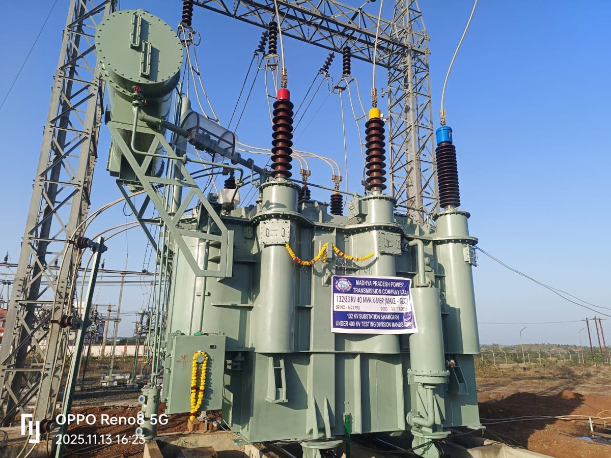 collectorUJN's tweet image. एमपी ट्रांसको द्वारा शामगढ़ 132 केवी सबस्टेशन पर 40 MVA का अतिरिक्त पावर ट्रांसफार्मर स्थापित कर ऊर्जीकृत किया गया।
अब सबस्टेशन की क्षमता 40 MVA से बढ़कर 80 MVA हुई, जिससे 21,000 उपभोक्ताओं को निर्बाध और गुणवत्तापूर्ण बिजली का लाभ मिलेगा।
#MPTCL #Ujjain #PowerInfrastructure