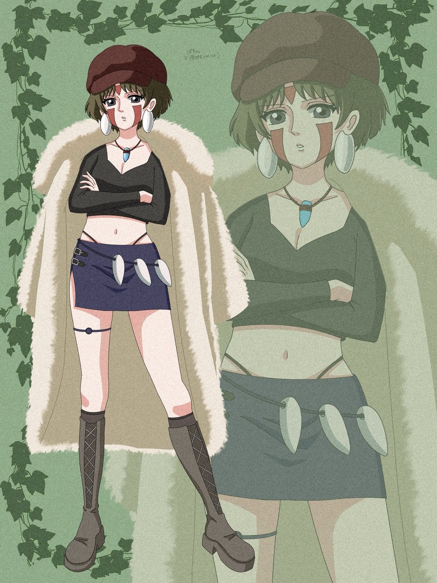 もののけ姫のサンに
現代風の私服着せてみた🫶🏻