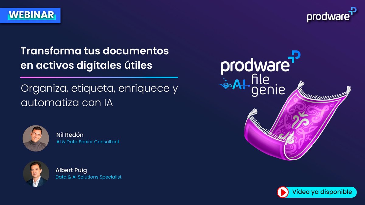 ProdwareES's tweet image. Ya puedes ver en diferido el #webinar sobre #AIFileGenie, la solución de #inteligenciadocumental de #Prodware que convierte #documentos no estructurados en activos digitales útiles: ➡️ okt.to/wny1B2
Optimiza tus procesos #documentales con #IA 👌
#Agentes #Automatización