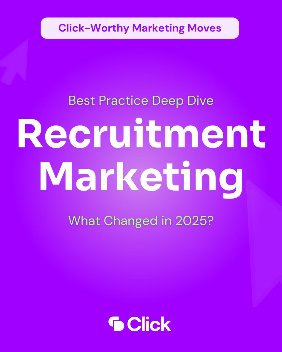 ClickDimensions's tweet image. Recruitment Marketing at the Close of 2025: What Stands Out

Candidates want to feel seen before they apply. Recruiters who market like marketers will lead the next hiring wave in 2026. 

#CWMM #recruitmentmarketing #clickworthymarketingmoves