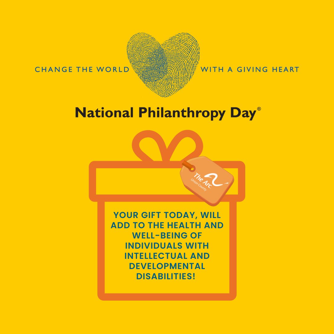 ArcUnionNJ's tweet photo. Today is National Philanthropy Day! 🧡 Help us empower individuals with I/DD by donating toward new fitness equipment at https://t.co/lWzRaANW8p 💪 https://t.co/FNv3h58jT6