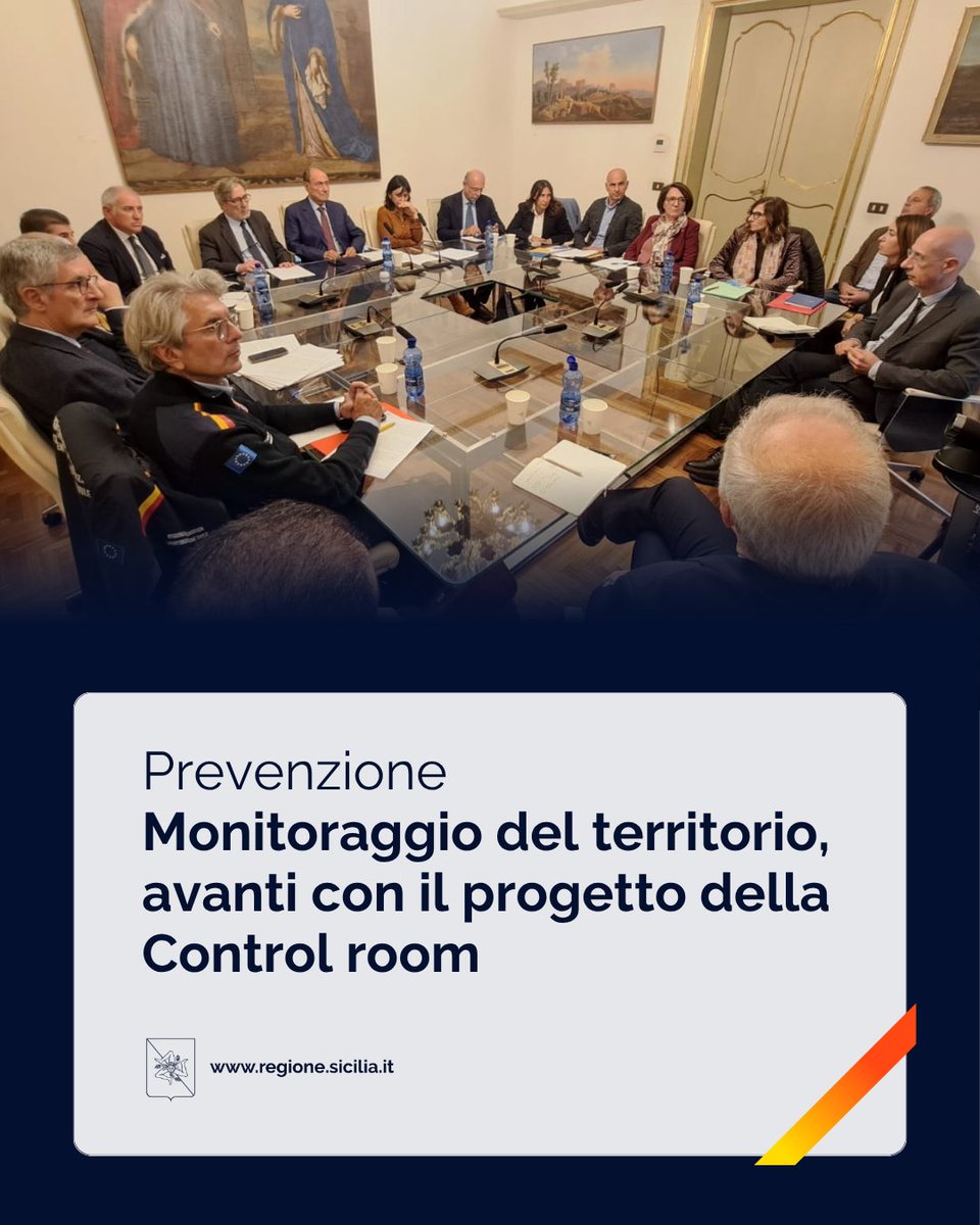 👁 Nella riunione tecnica coordinata dal presidente della #RegioneSiciliana, <a href="/RenatoSchifani/">RenatoSchifani</a>, si è fatto il punto sullo stato di attuazione della "control room" per il monitoraggio e il controllo delle aree a rischio del territorio regionale.

Leggi 🔗 regione.sicilia.it/la-regione-inf…