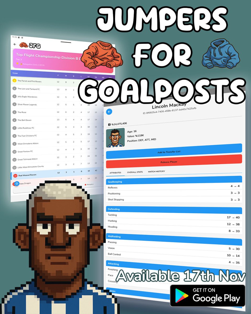 realworld666's tweet image. After months of building a multiplayer football manager game as a solo dev, I’m launching on Monday.
Start with a pub team.
Climb the football pyramid.
Outsmart real players in twice-daily matches. 
Follow me for more updates. #indiedev #fm #football #management #casual #gamedev