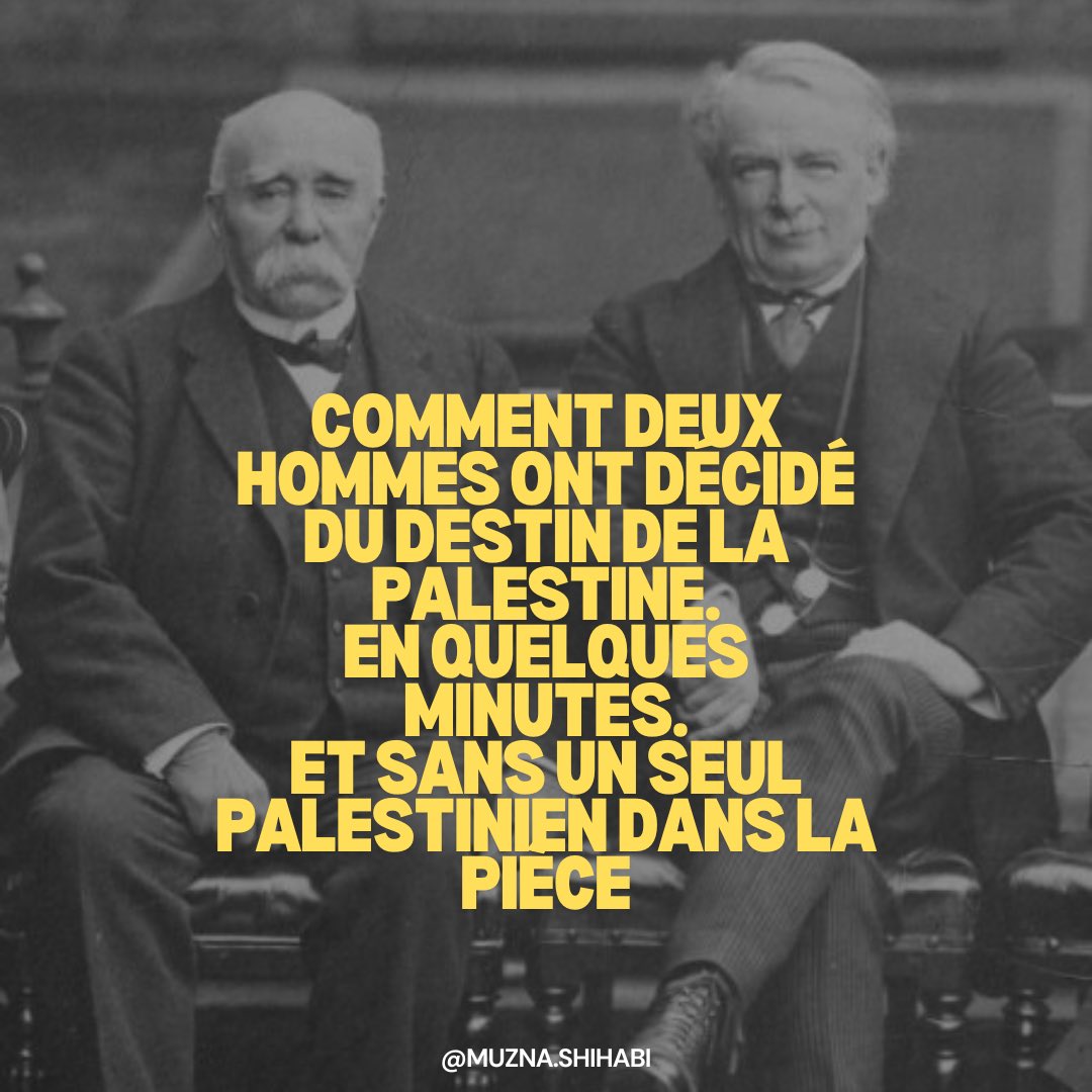 MuznaShihabi's tweet image. Ce qui s’est joué en Palestine n’a jamais été un “conflit”. C’est une décision coloniale européenne, prise dans une pièce où aucun Palestinien n’était présent. Un siècle plus tard, les mêmes logiques continuent : appropriation, effacement, élimination.@PhBaptiste