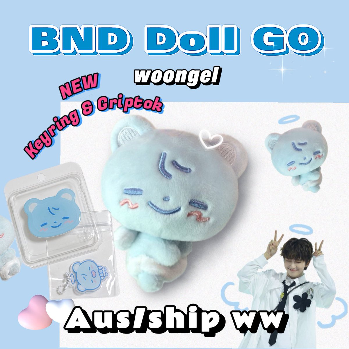 cherrybaski's tweet photo. 🇦🇺AUS / NZ 🇳🇿 GO  ✜ ship worldwide
✜ Boynextdoor Woonhak doll Woongel
✜ Doll, Griptok, Keyring from $5 usd/$8 aud

⏰ 29 NOV, KST

🔗: https://t.co/00gKaarKe4

#운학 #WOONHAK #ウナク
#BOYNEXTDOOR #보이넥스트도어 #BND BND 보넥도 8cm인형 운학 운젤 group order wts lfb https://t.co/PtEHY9PY3i