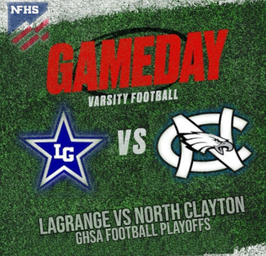 🏆GHSA  Football Playoff Brackets
LaGrange vs North Clayton
📺 tinyurl.com/4buc5uu3
🔹 Saturday,
🔹 @ 4p.
<a href="/BigBlueRecruits/">✭LᴀGʀᴀɴɢᴇ Hɪɢʜ Fᴏᴏᴛʙᴀʟʟ✭</a> <a href="/nchsfb_/">North Clayton Football</a> <a href="/zyhuzzie/">Zy’Corius “zy” Huzzie</a> <a href="/MattNapier9/">Coach Matt Napier</a> <a href="/_TCuatro/">Triston Dozier</a> <a href="/C0ACH_THOMAS/">Cᴏᴀᴄʜ Bᴜʀᴛᴏɴ Tʜᴏᴍᴀs</a> <a href="/will15bates/">Coach Will Bates</a> <a href="/HuzzieQua/">Coach Qua Huzzie</a> <a href="/CooperMetcalf28/">Cooper Metcalf 4.5⭐️</a> <a href="/masonb4/">Mason Blandingburg</a> <a href="/Southside_Nate/">Coach Nate Wardlaw</a> <a href="/CaydenBurnett08/">Cayden(BIG)Burnett</a>