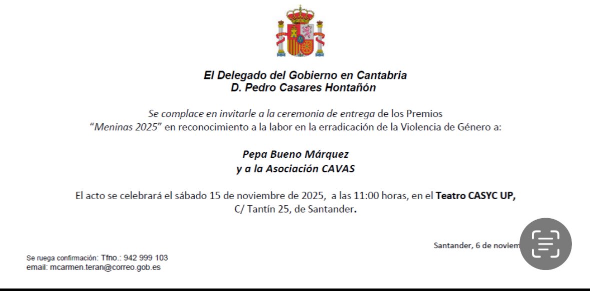 javiernoriegago's tweet image. Hoy, en Santander hemos acudido al Centro #CASYC invitados por la Delegación del Gobierno a la entrega de los #Premios #Meninas que este año han correspondido por su lucha por la igualdad de la mujer a la Asociación Cavas y a la periodista Pepa Bueno.
En el acto, nos ha deleitado…